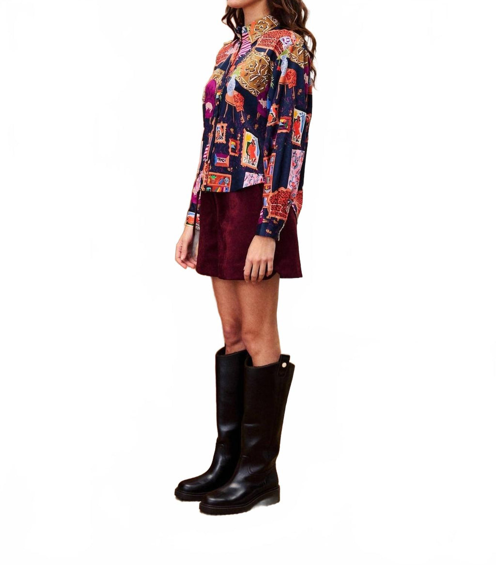 Button-Down Top In Salon Nuit