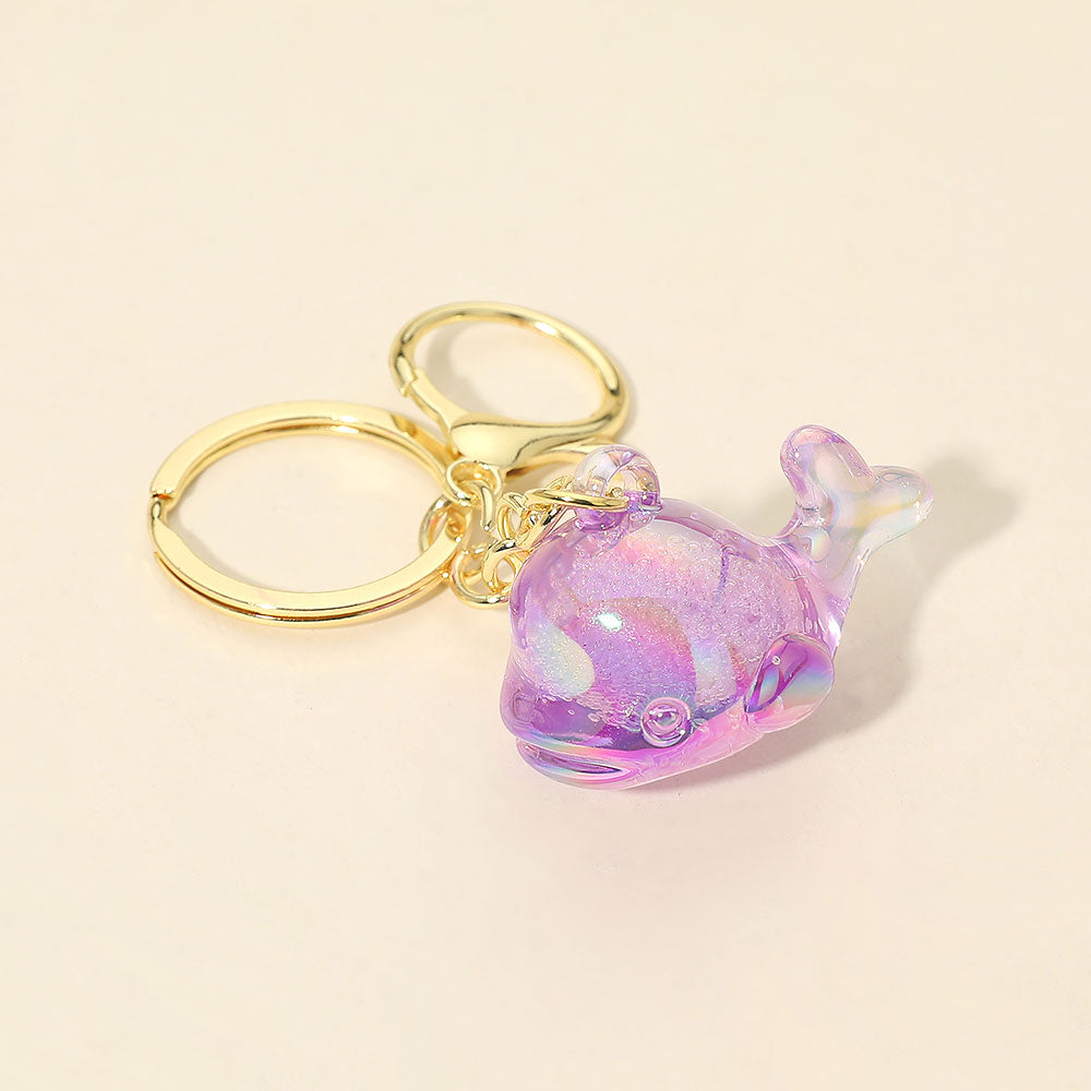 12PCS - Iridescent Dolphin Charm Keychain Bag Charms
