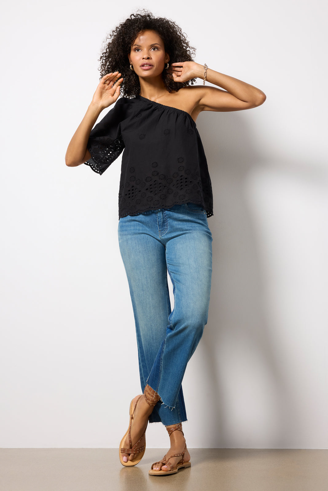 Women's Nash Eyelet One Shoulder Top