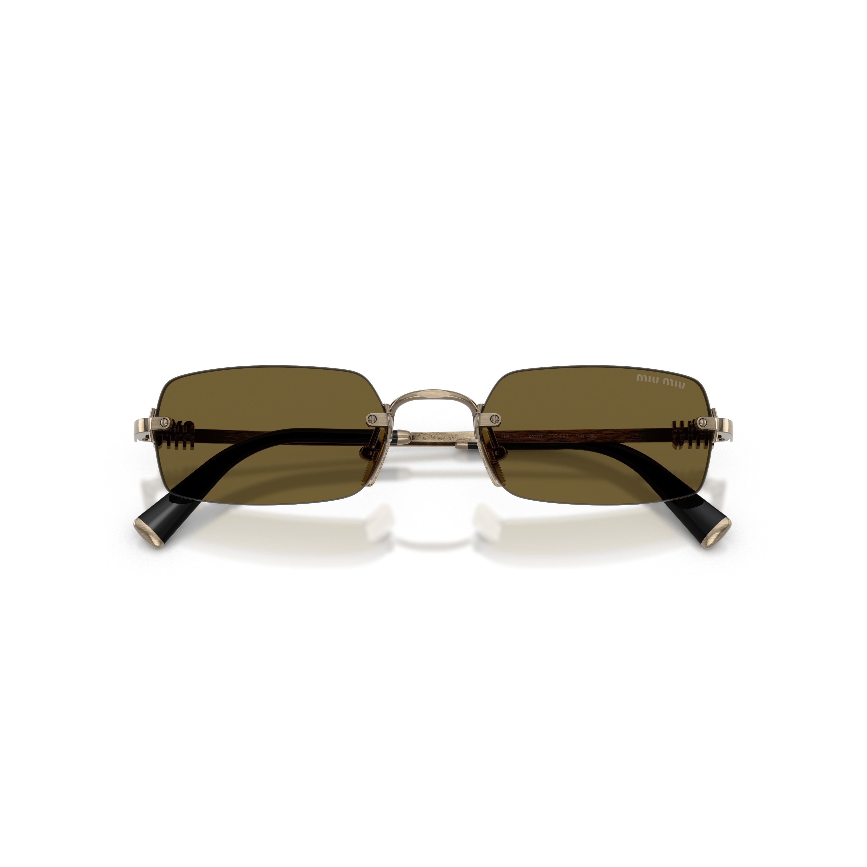 0Mu B50S Rectangular Metal Frame Sunglasses