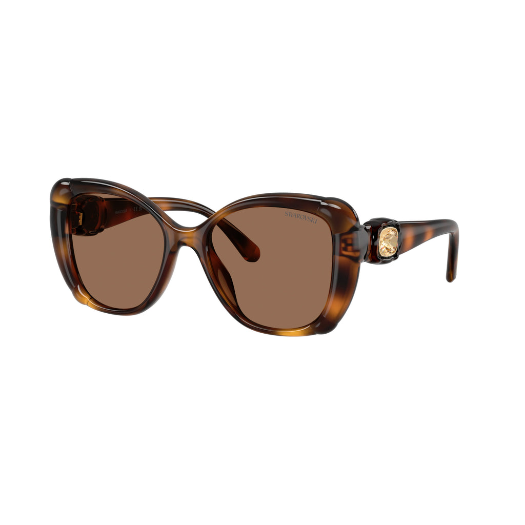 0Sk6051U Oversized Tortoiseshell Sunglasses with Crystal-Embellished Temples