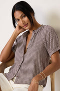 Women's Gingham Raglan Blouse