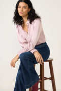Women's Kennedy Lace Cuff Satin Top