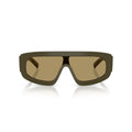 Oversized Rectangular Frame Sunglasses With Triangular Logo Detail