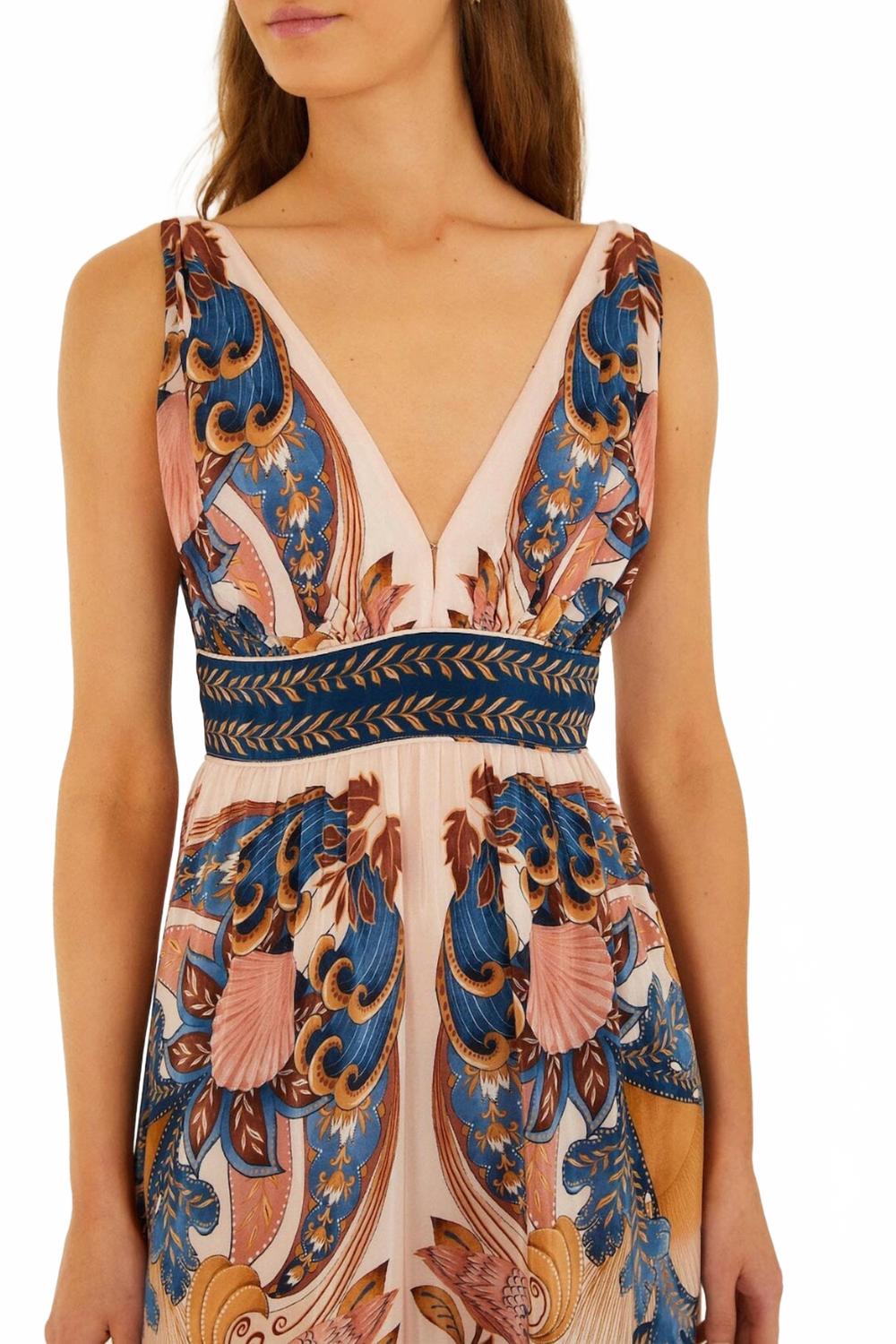 Garden Scarf Midi Dress In Soft Pink