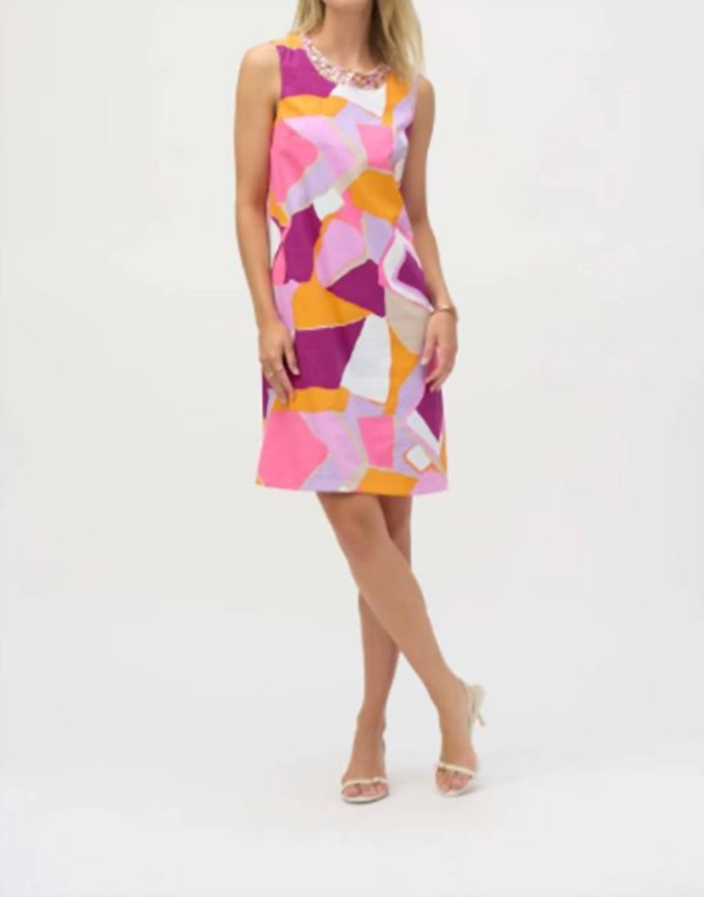 Mini Shift Dress In Pink Orange Purple