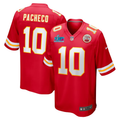 Men's Kansas City Chiefs Isiah Pacheco #10 Red Super Bowl LVII Patch Game jersey
