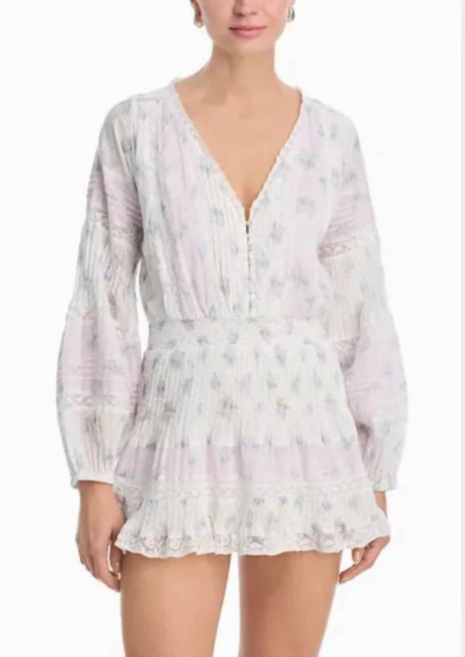 Winfrey Lace Mini Dress In Lilac Vanilla