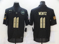 Men's Philadelphia Eagles #11 Carson Wentz Black Replica Player jersey