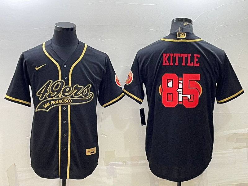 Men's San Francisco 49ers George Kittle #85 Black Game Player jersey Joint Edition
