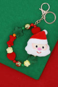 Christmas Santa Charm Ribbon Keychain