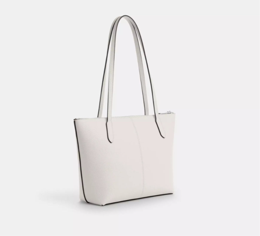 NWT Coach Fiona Zip Tote Leather Bag In Chalk