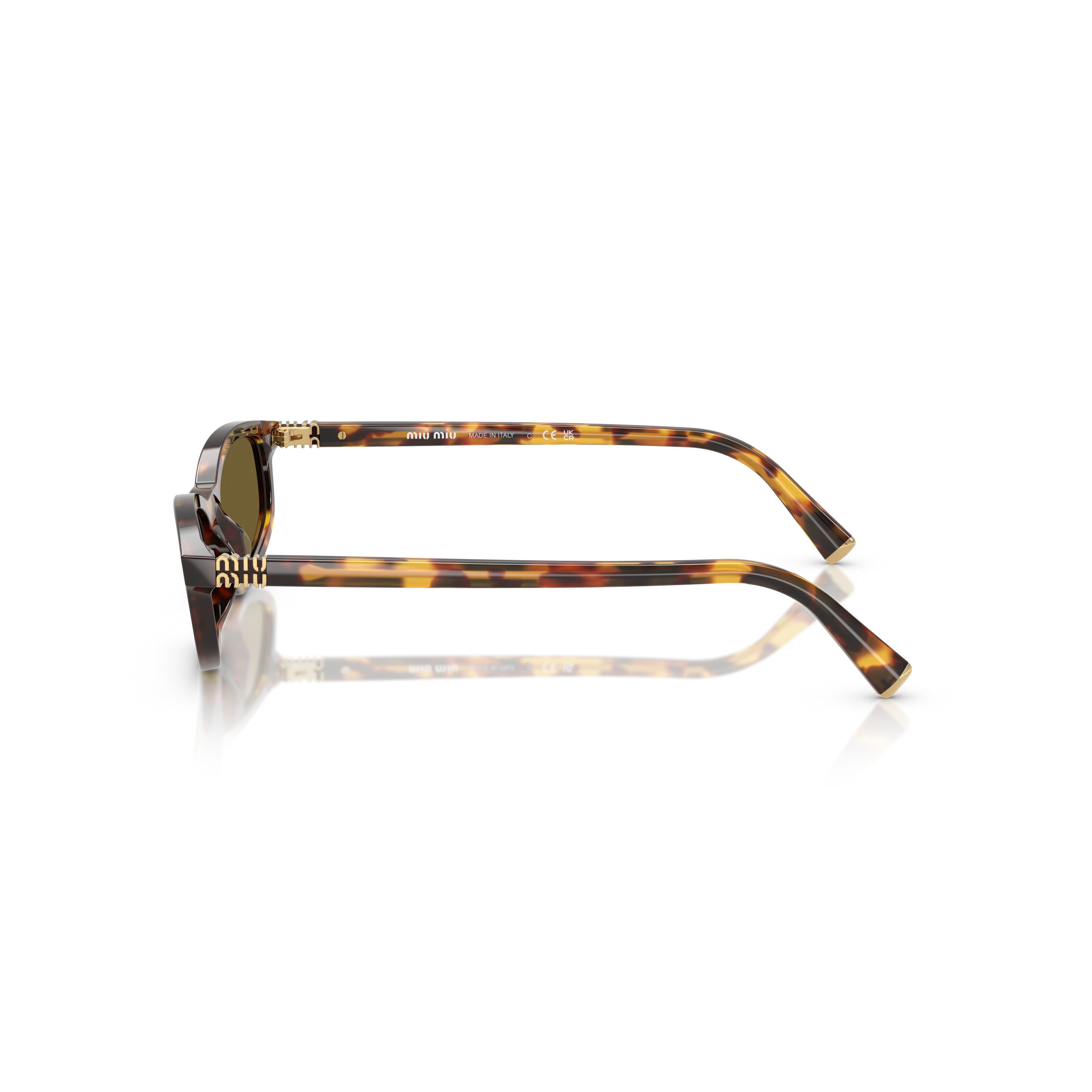 0mu A06s Rectangular Tortoiseshell Sunglasses with Gold Accents