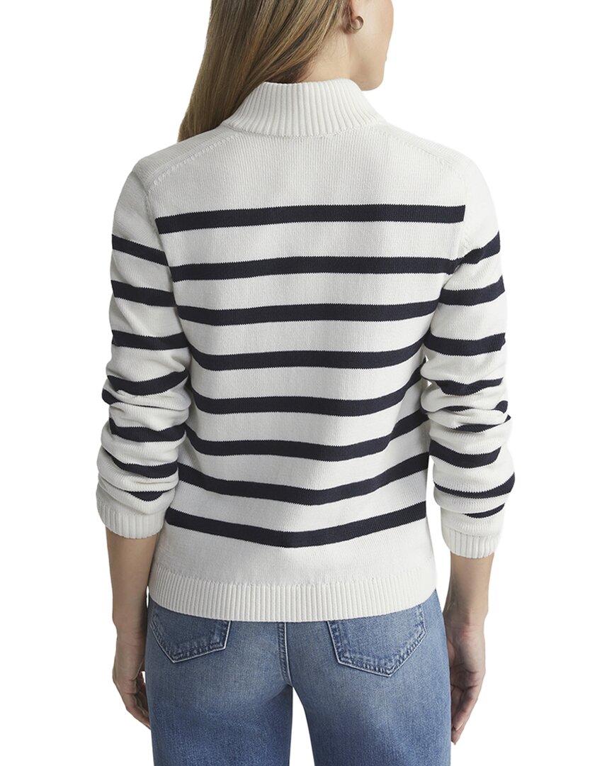 Lafayette 148 New York Petite Stripe Fitted Silk-Blend Bomber Jacket