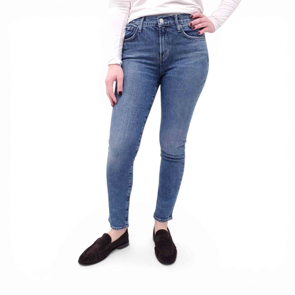 AGOLDE LIGHT MEDIUM WASH 'TONI' SKINNY JEANS - SIZE 26