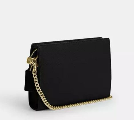 NWT Coach Slim Crossbody Leather Bag In Gold/ Black