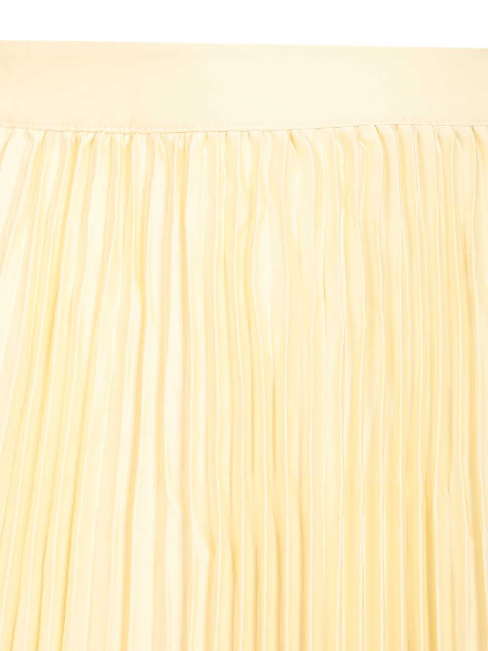 Self-Portrait Women Yellow Satin Lace Midi Skirt