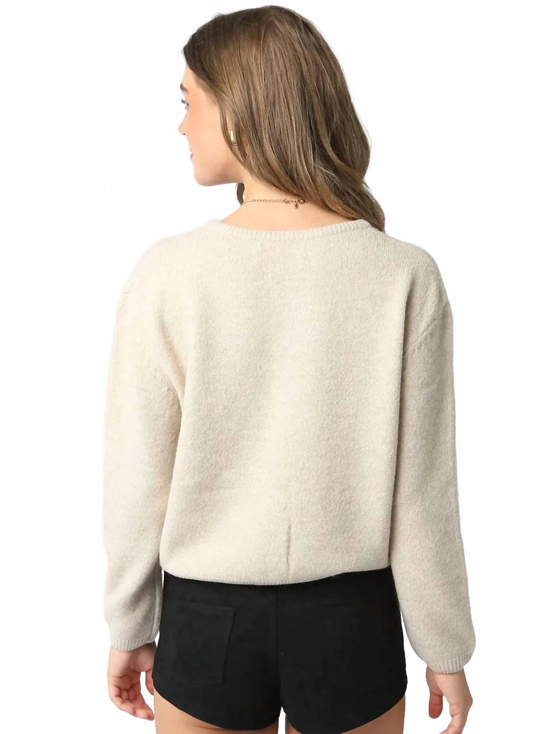 Anabel Knit Cardigan In Oatmeal