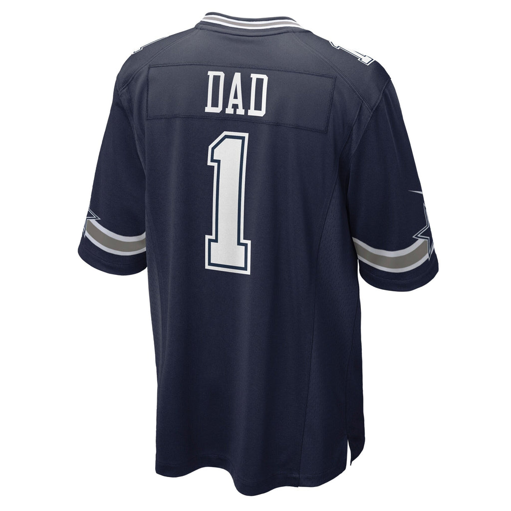 Dallas Cowboys Number 1 Dad Navy Game Jersey