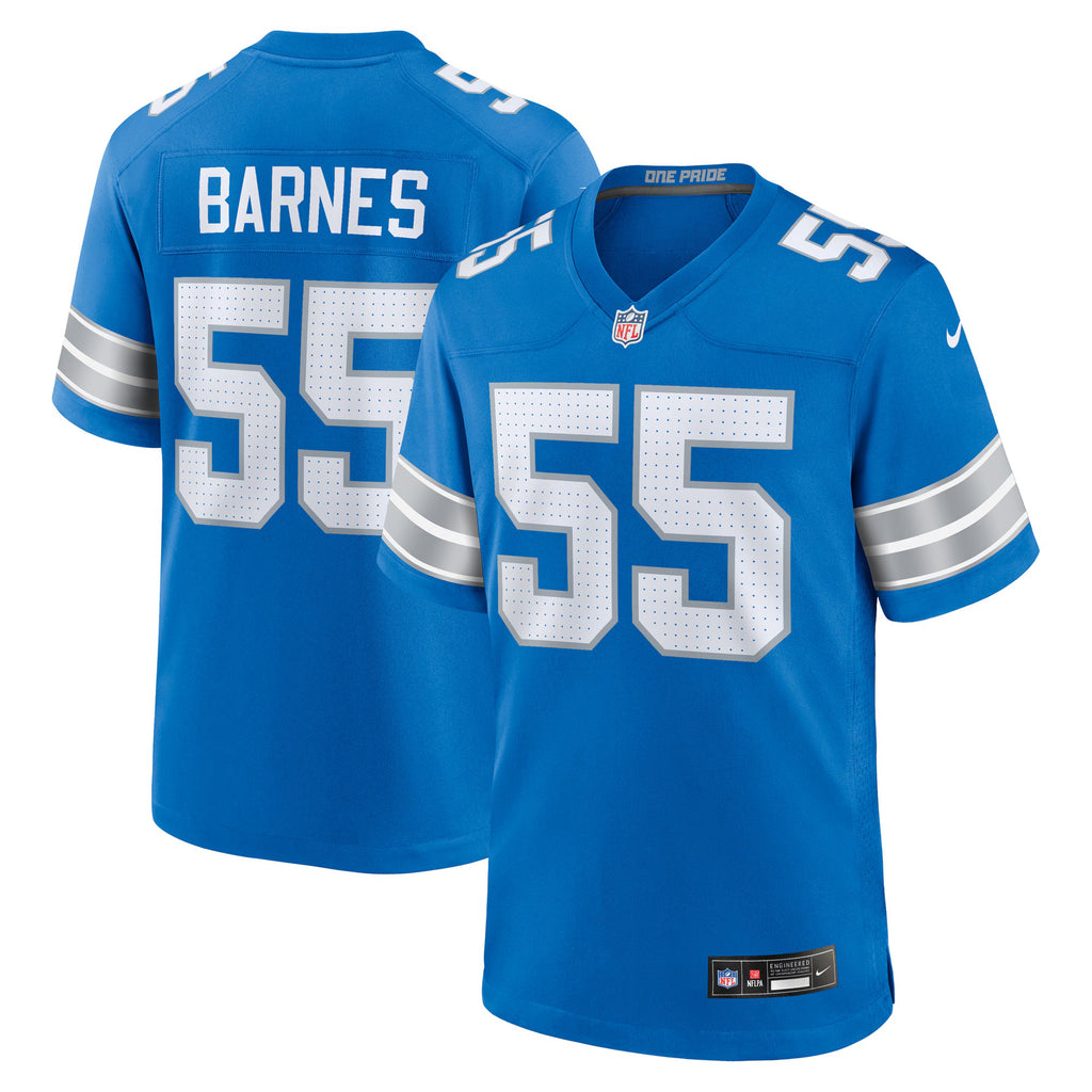 Detroit Lions Derrick Barnes Blue Team Game Jersey