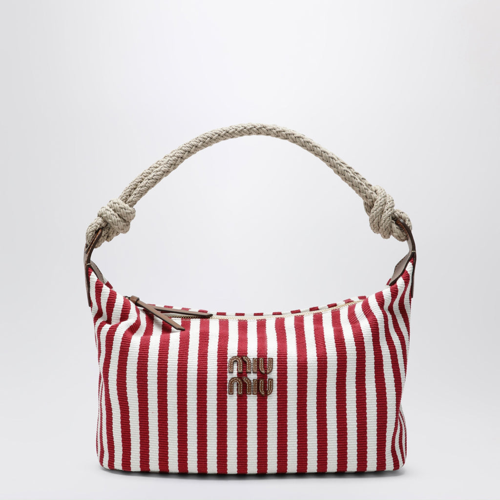 Miu Miu Ruby/Cognac Striped Canvas Bag Women