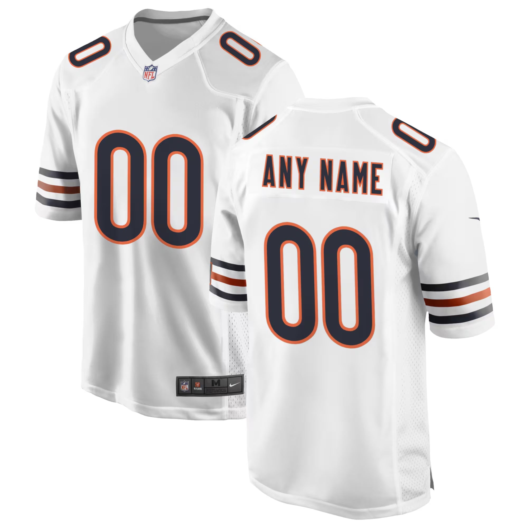 Chicago Bears White Custom Game Jersey