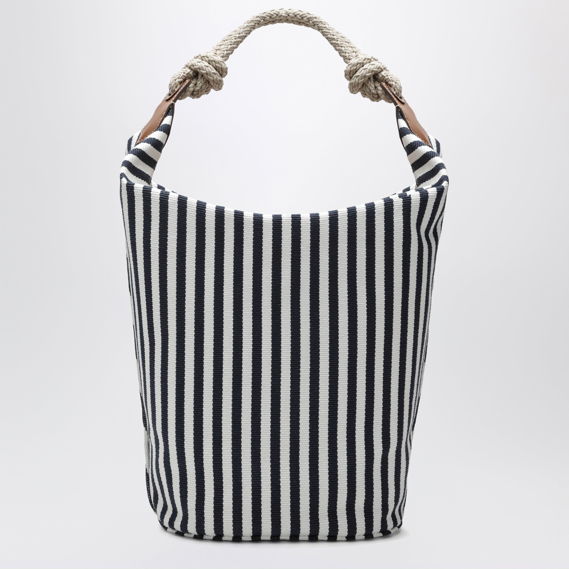 Miu Miu Blue/Cognac Striped Canvas Bag Women