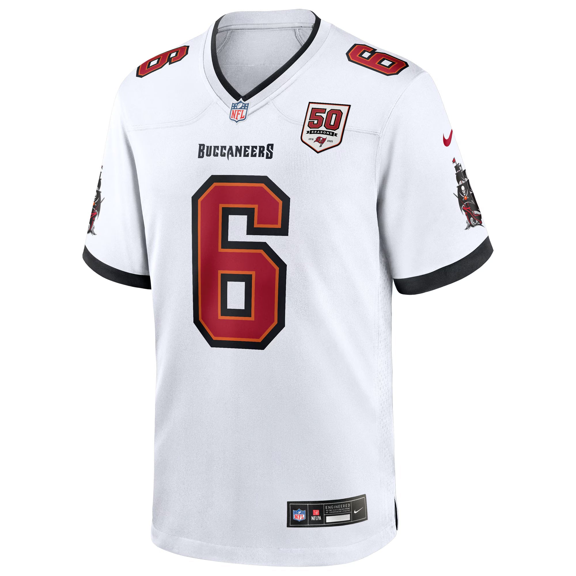 Tampa Bay Buccaneers Baker Mayfield White 50th Season White Game Jersey