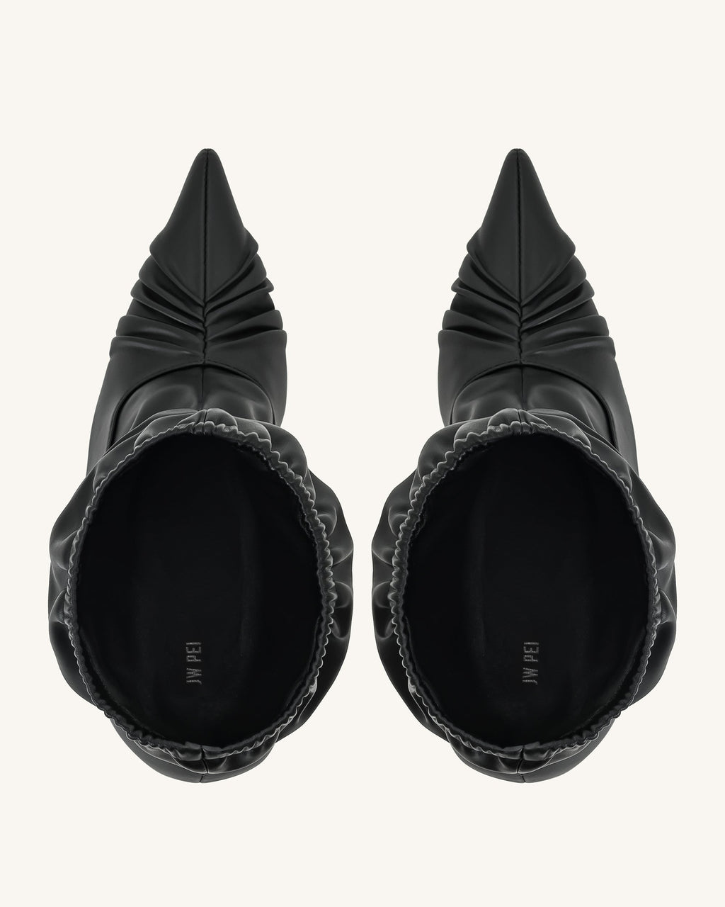Joanne Paneled Detailing leather Ankle Boots - Black