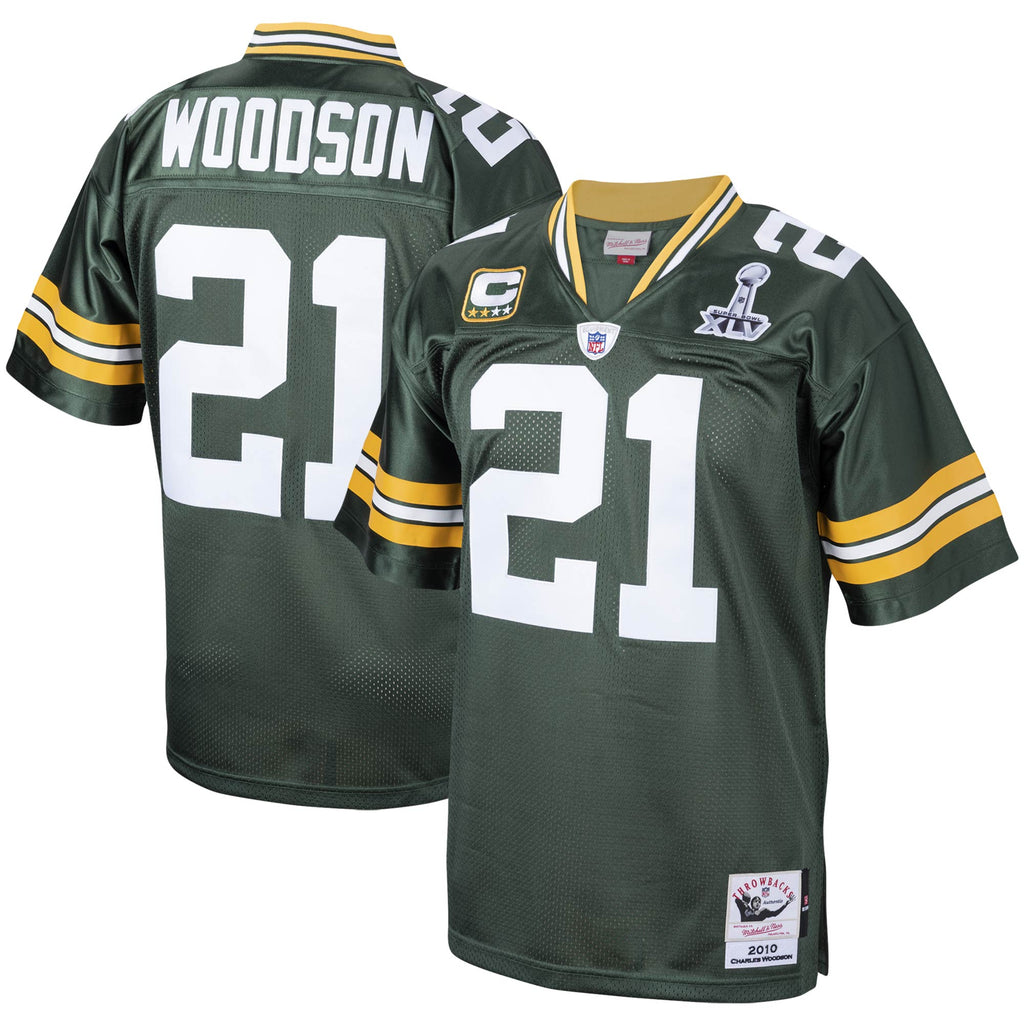 Green Bay Packers 2010 Charles Woodson Mitchell & Ness Green Authentic Throwback Retired Player Jersey
