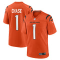 Cincinnati Bengals Ja'Marr Chase Orange Alternate Game Jersey