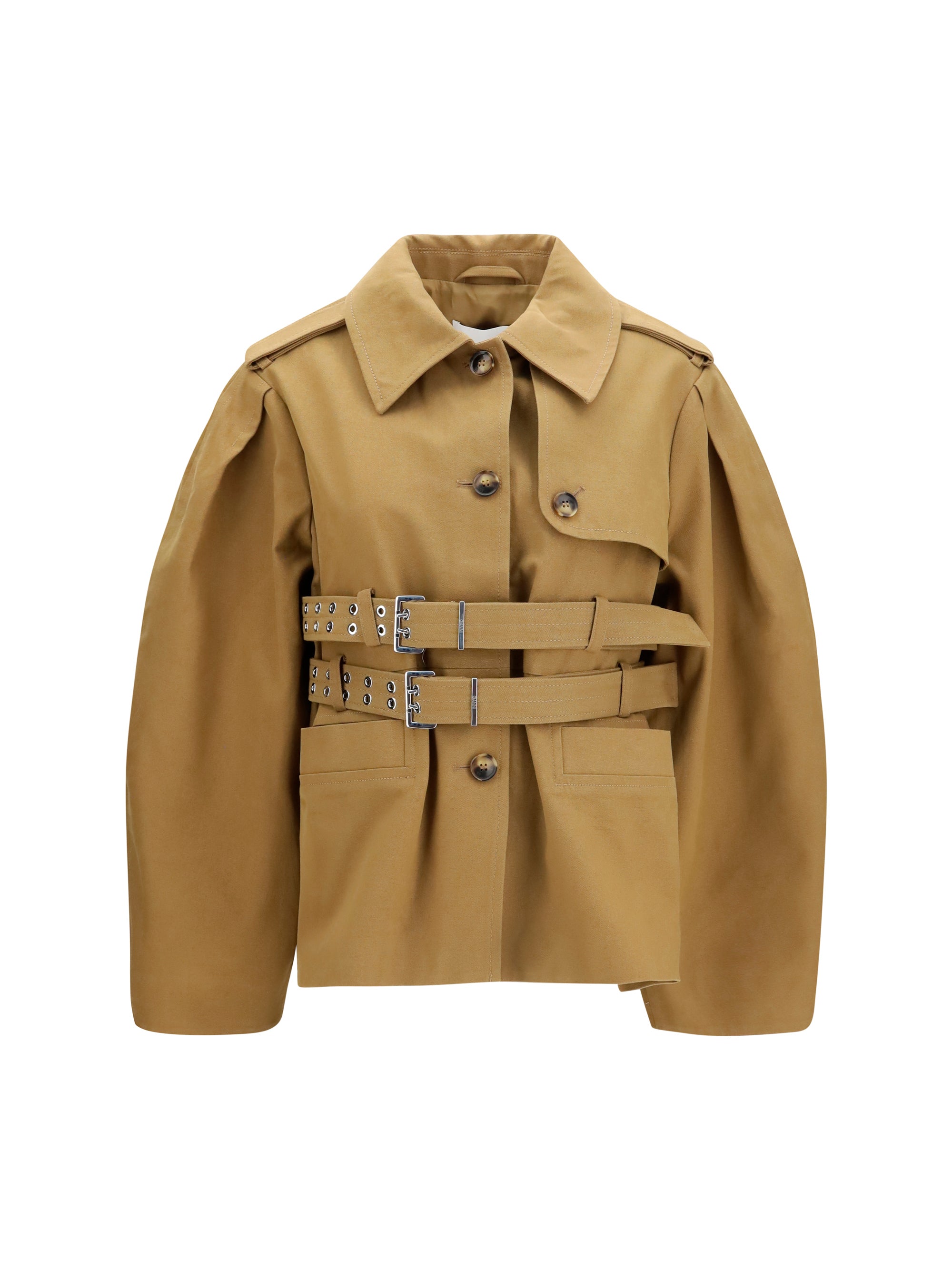 Ganni Women Canvas Jacket With Double Belt