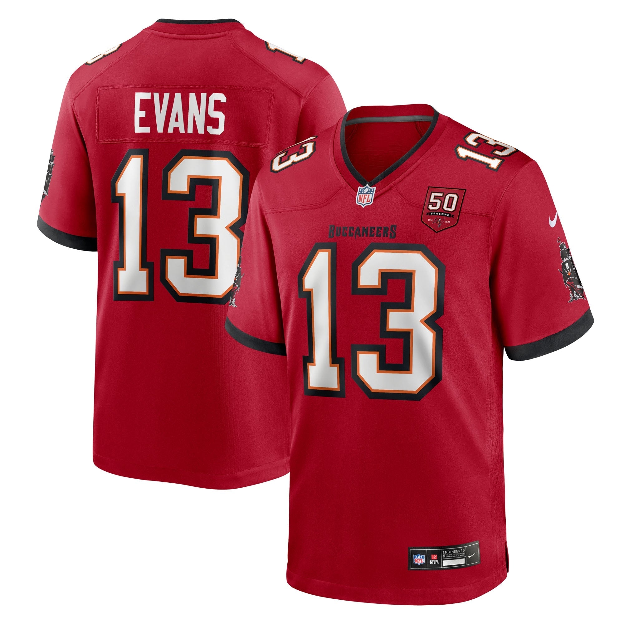 Tampa Bay Buccaneers Mike Evans Red 50th Season Team Game Jersey