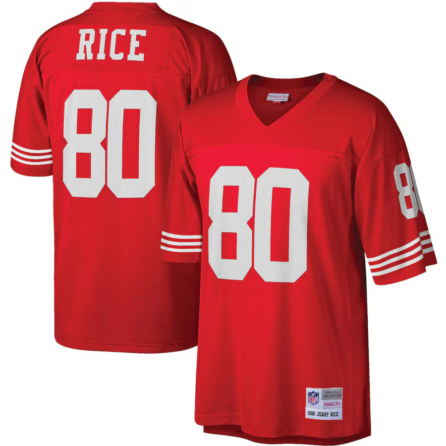 San Francisco 49ers Jerry Rice Mitchell & Ness Scarlet Big & Tall 1990 Retired Player Replica Jersey