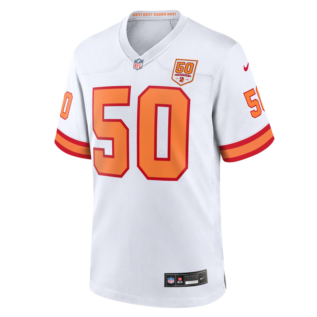 76 Tampa Bay Buccaneers Vita Vea White 50th Season Game Jersey