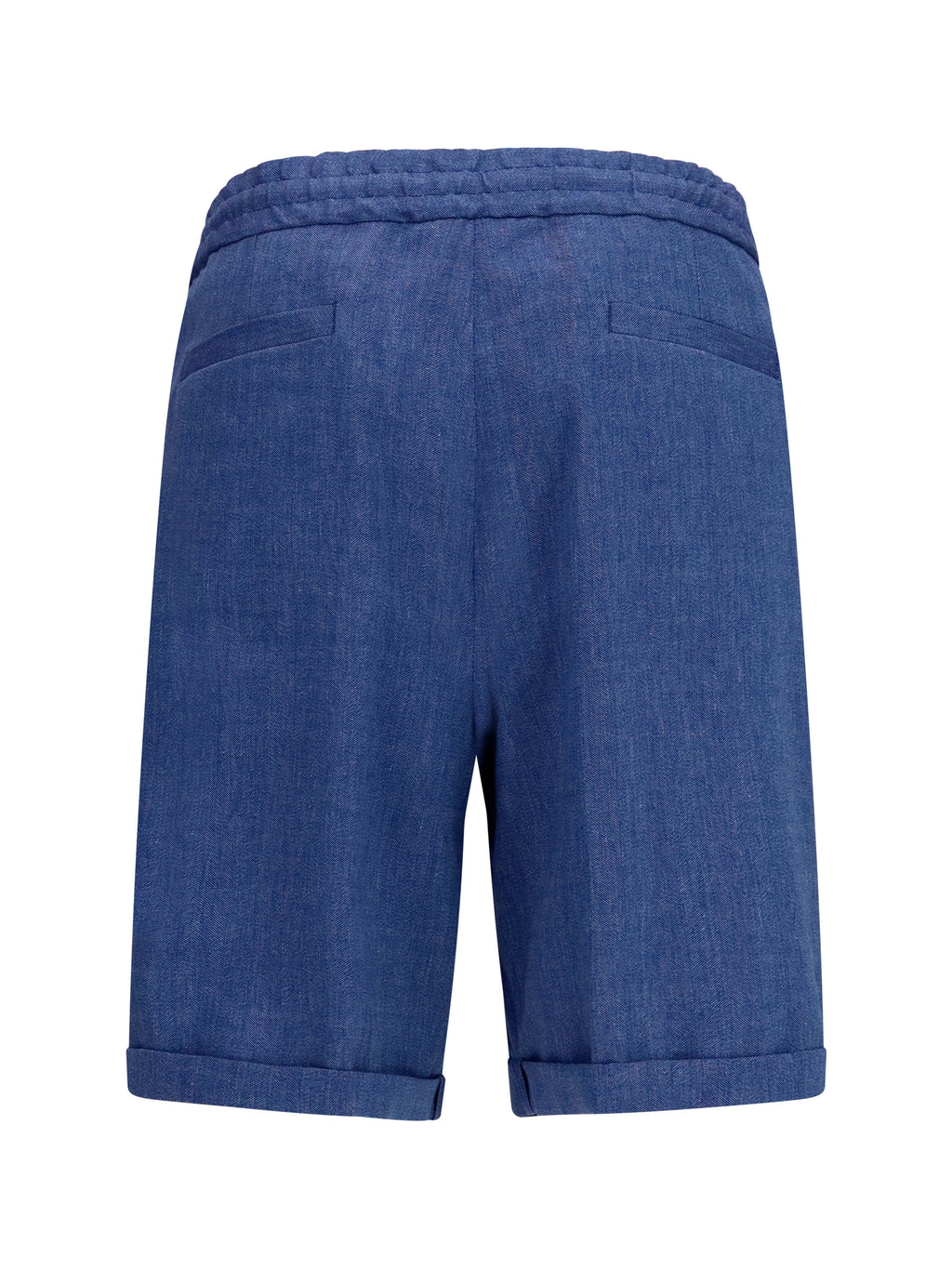 Brunello Cucinelli Men Linen And Virgin Wool Chevron Bermuda Shorts