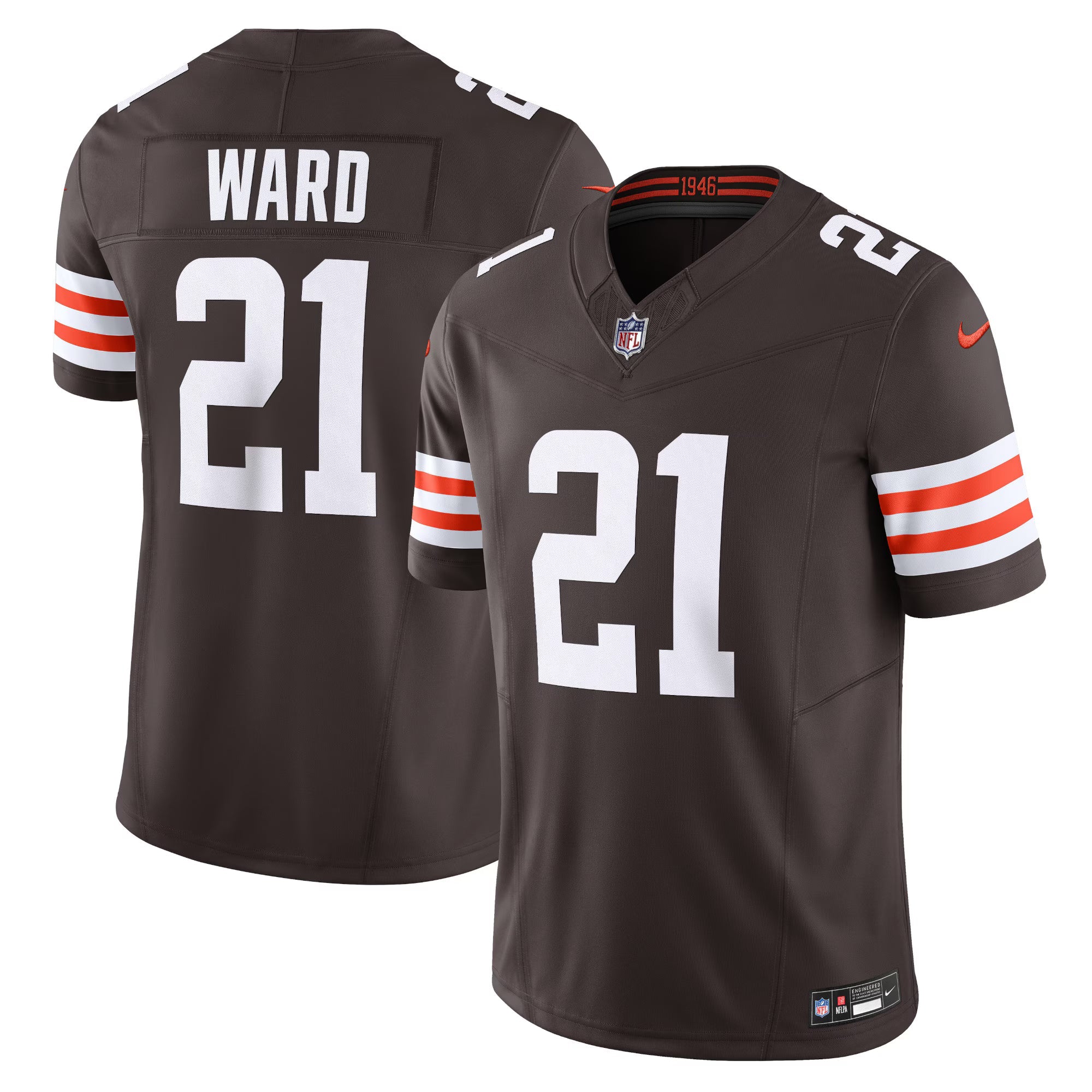 Cleveland Browns Denzel Ward Brown Vapor F.U.S.E. Limited Jersey