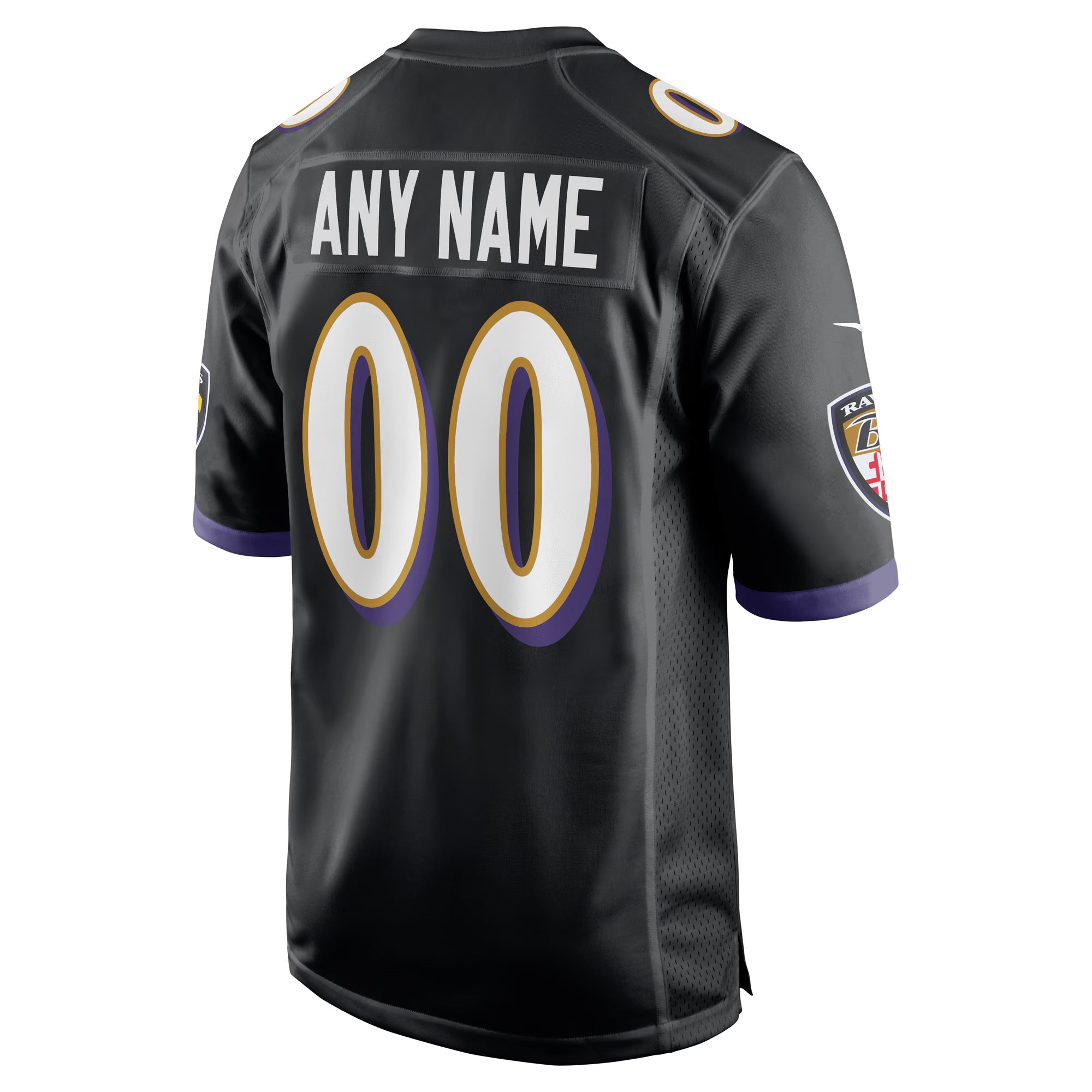 Baltimore Ravens Black Alternate Custom Game Jersey