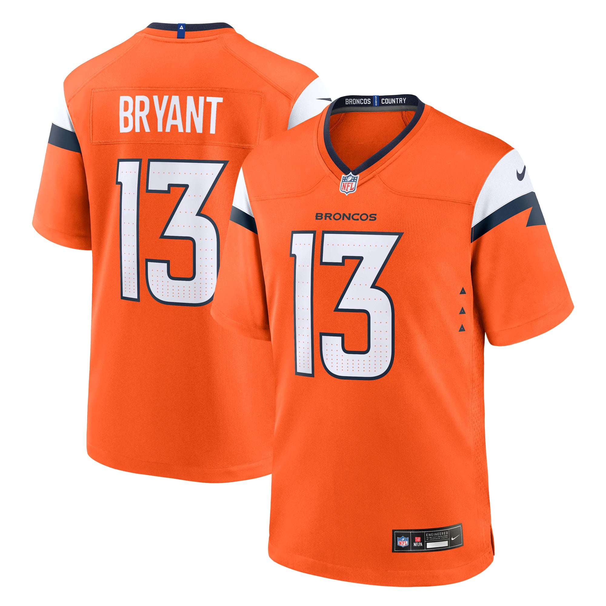 Denver Broncos Pat Bryant Orange Team Game Jersey