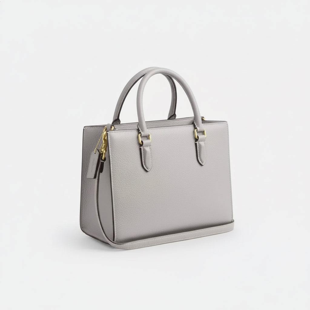 NWT Coach Maggie Small Tote Convertible Leather Bag In Dove Grey