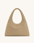 Laura Woven Shoulder Bag - Beige