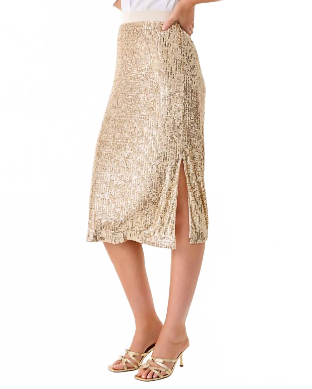 Kendrick Midi Skirt In Gold