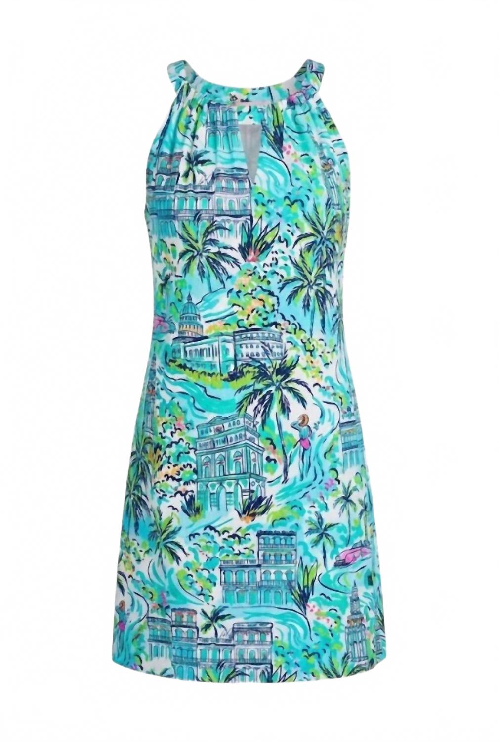 Women's Luck Keyhole Shift Dress In Turquoise
