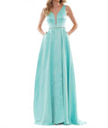 A-Line With Beaded Belt Gown In Mint