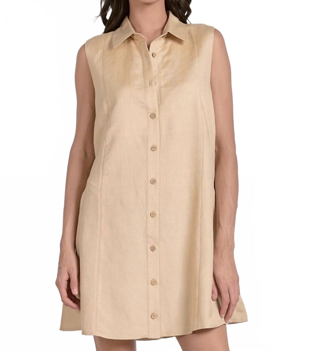 Collared Dress In Khaki