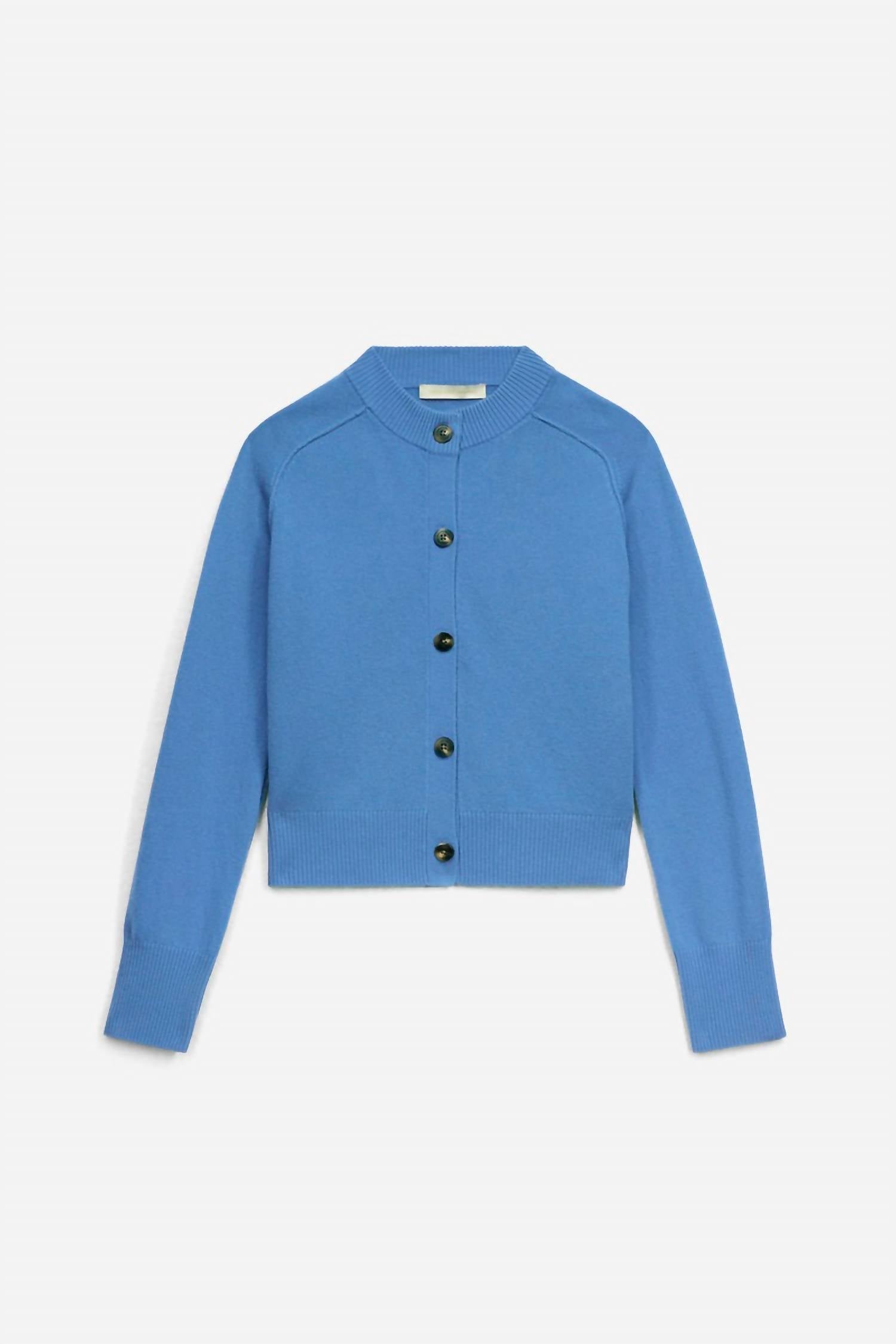 Gretel Soft Merino Wool Cardigan In Bleuet
