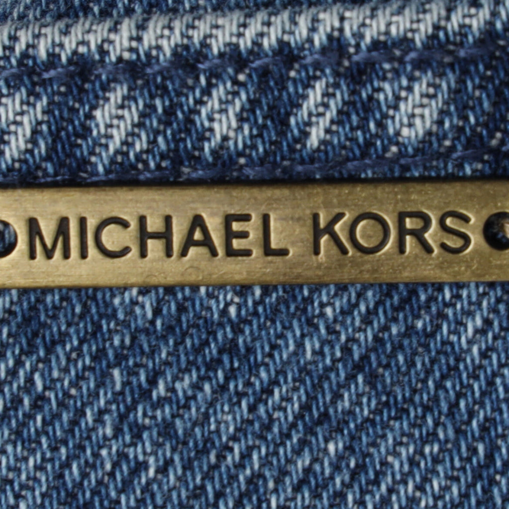 Michael Michael Kors Long Sleeve Denim Jumpsuit in Blue Cotton