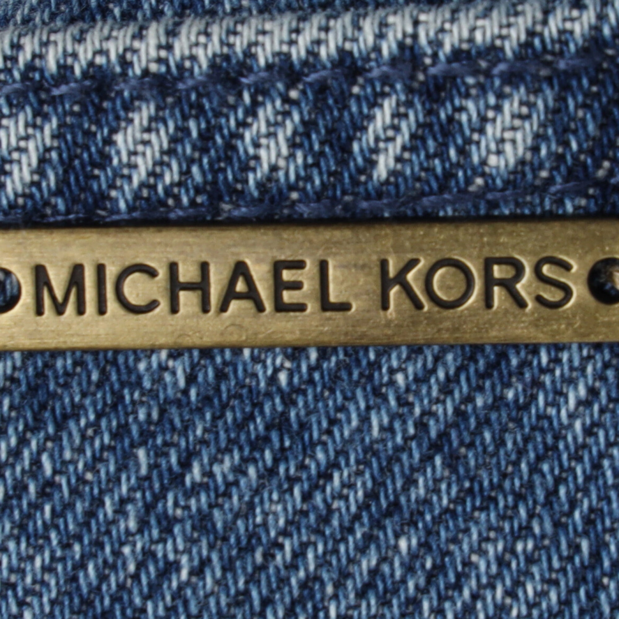 Michael Michael Kors Long Sleeve Denim Jumpsuit in Blue Cotton