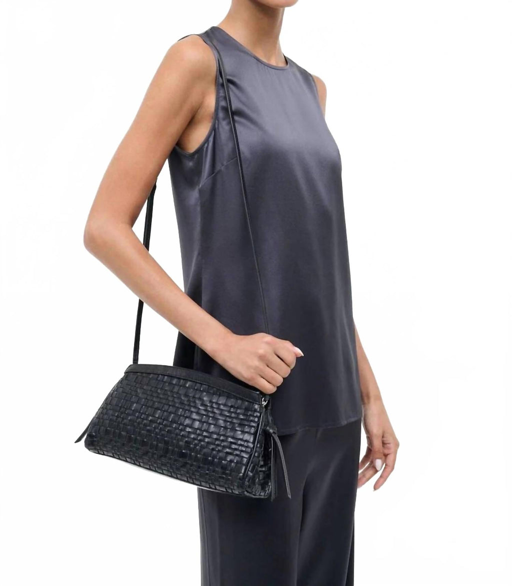 Women's Maude Convertible Clutch In Black Woven Leather