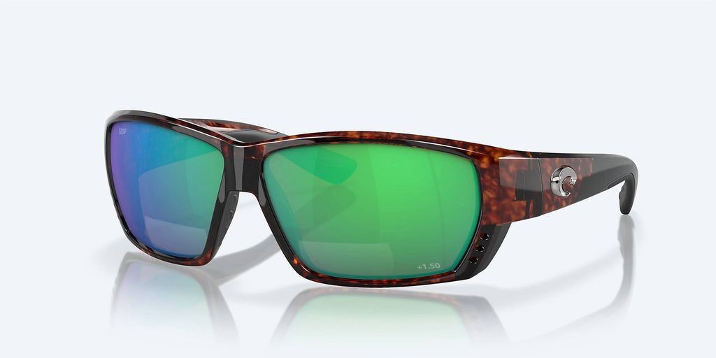 Men's Tuna Alley Reader Rectangular Polarized Sunglasses In Tortoise/green Mirror